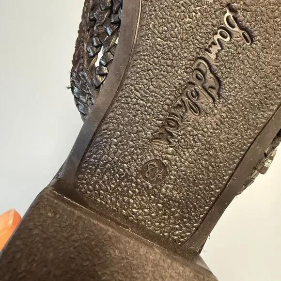 Sam Edelman Woven Black Leather Clara Mules Slip-On Flats Sz 8.5 - Picture 12 of 13